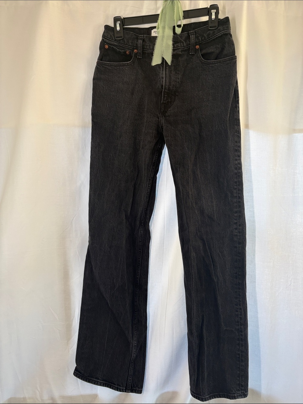 Black Straight-Leg Jeans - Long